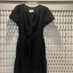 Anthropologie Black Dress Fit& Flare Small